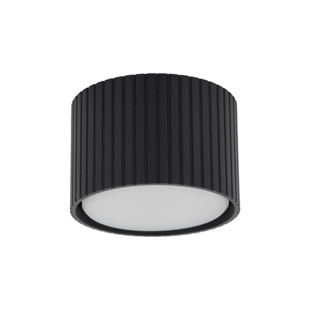 Ryflowana tuba sufitowa w kolorze czarnym 1xGX53 FERRO BLACK Tk Lighting 11655