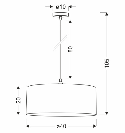 Beżowa lampa wisząca walec 40cm tkaninowy klosz SHANTI 1xE27 Candellux Studio 31-38685