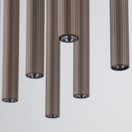 Lampa wisząca listwa cienkie brązowe wiszące rurki 10XG9 FERRO NEW BROWN Tk Lighting 11490