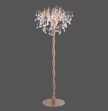 Lampa podłogowa przypominająca drzewko z sopelkami w kolorze stary mosiądz ICICLE Paul Neuhaus 232-11 