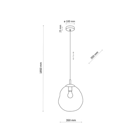 Lampa wisząca szklana zniekształcona bursztynowa  kula 35cm LAVA L BROWN 1xE27 Tk Lighting 11324