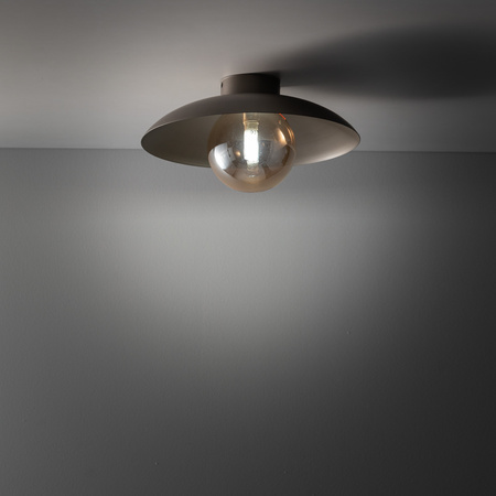 Kinkiet metalowy w odcieniu brązu ze szklanym kloszem SLATE NEW BROWN GLASS 1XG9 Tk Lighting 11352