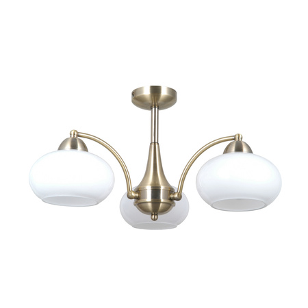 Trzykloszowa klasyczna lampa sufitowa w kolorze antycznego złota 3xE27 Folte Italux PND-408921-3-ABR
