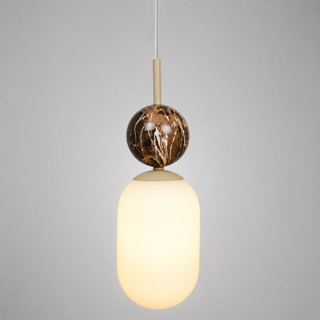 Lampa wisząca szklany klosz plus kula ozdobna Crema 1xE14 Milagro MLP2812
