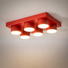 Prostokątny czerwony plafon sufitowy sześciopunktowy BRIX RED 6XGX53 Tk Lighting 11294