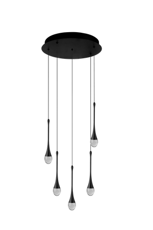 Lampa wisząca pięciopunktowa DALMA 5 ROUND BK AZZARDO AZ6007