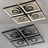 Czarna lampa sufitowa kwadratowe ramki LED TRAFORO Paul Neuhaus 6855-18 sterowana pilotem