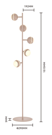 Lampa podłogowa piątka Biarritz LED kaszmirowa Aviano Lighting 3047-513