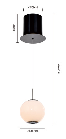Lampa wisząca jedynka LED Luberon czarny chrom Aviano Lighting 6051-105