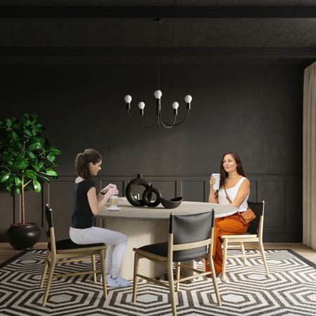 Lampa wisząca PICCOLO 5 metalowa czarna Sollux Lighting SL.0855