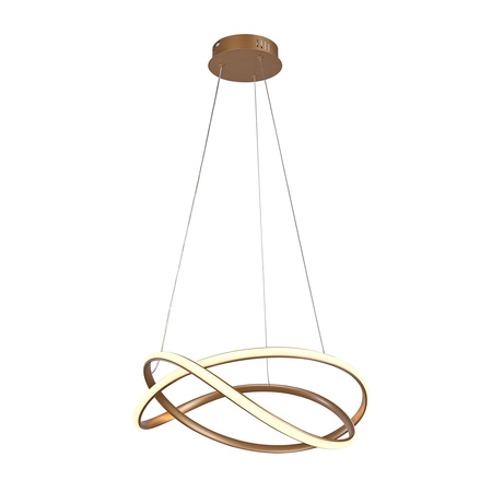Złota lampa wisząca LED z przeplatającymi się pierścieniami Rumio Italux PND-23917-GD