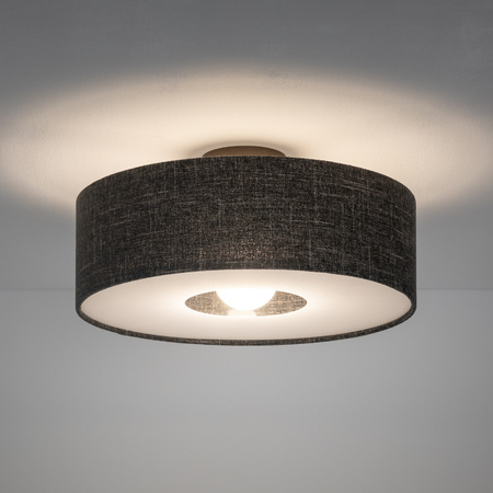 Lampa sufitowa okrągła z tkaniny w kolorze czarny melanż 50cm 1xE27 AMARELA M Nowodvorski 11658