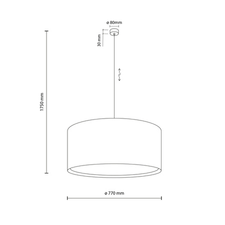 Lampa wisząca duży abażur z lnu o średnicy 77cm LARGO LINEN 3XE27 Tk Lighting 11485