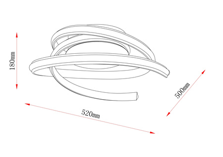 Beżowa zakręcona lampa sufitowa 50cm VECINO LED sterowana pilotem Zuma Line 250051C-BE