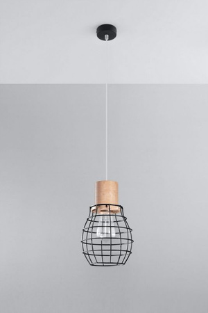 Lampa wisząca RIDA z elementem drewna Sollux Lighting SL.0286