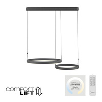  Lampa wisząca dwa czarne okręgi ESKO Paul Neuhaus 2360-18 sterowana pilotem