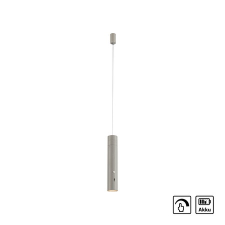 Lampa wisząca tuba szara bezprzewodowa akumulatorowa ładowana USB ATTACH Just Light 18281-40