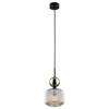 Lampa wisząca pojedyńcza z ryflowanym koniakowym kloszem i zieloną kulą SOPHIA GREEN COGNAC 1xE14 Tk Lighting 11144