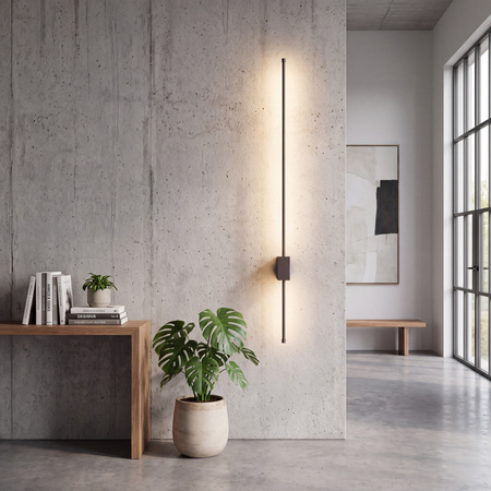 Brązowy liniowy kinkiet 114cm podświetlający ściane LIXA BROWN LED 3000K 18W Tk Lighting 18300