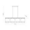 Lampa wisząca cztery abażury na drewnianej belce VIGA SHADE SOSNA 4xE27 Tk Lighting 11770