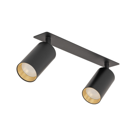 Czarna podwójna oprawa podtynkowa ruchome tuby AMIS BLACK 2XGU10 Tk Lighting 10807