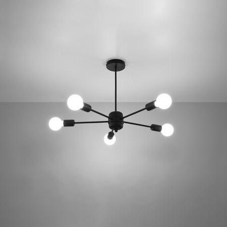 Żyrandol LANGO 5 czarny Sollux SL.1022