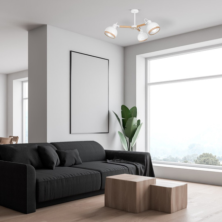 Żyrandol OVAL WHITE 3xE27 Milagro MLP8655 - biały nowoczesny żyrandol do salonu