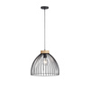 Lampa wisząca druciana z elementem drewna 1xE27 LAMI Just Light 11419-18