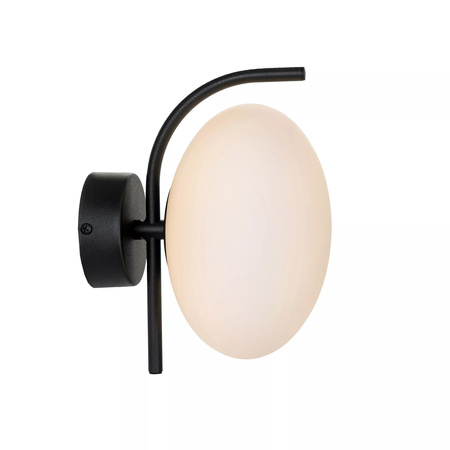 Kinkiet OMI 1xG9 LED Zuma Line 1201 - czarna oprawa z mlecznym kloszem