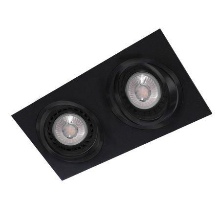 Czarna podwójna oprawa podtynkowa 34x17cm 2xES111 SIRO 2 BK/BK AZZARDO AZ2806