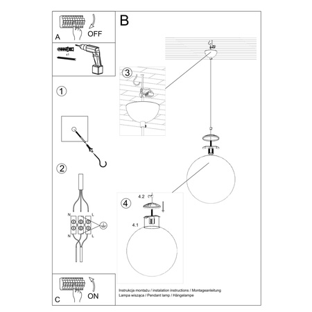 Lampa wisząca UGO Sollux Lighting SL.0716