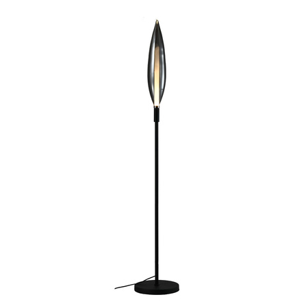 Lampa podłogowa NORDIC czarna 1xG9 klosz dymiony Candellux Studio 51-51202