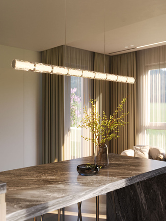 Lampa wisząca pozioma podłużna tuba z akrylu LED 3000K Love 37W Maxlight P0647