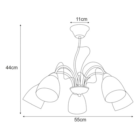 Lampa sufitowa K-JSL-6218/5 CHR z serii ARON Kaja Lighting