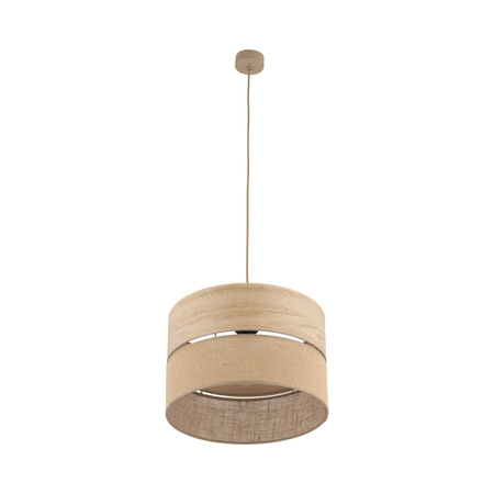 Lampa wisząca boho dzielony abażur 38cm z juty i imitacji drewna DORMA WOOD JUTA 1xE27 Tk Lighting 11786