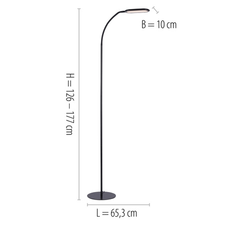 Czarna lampa podłogowa ze zmienną barwą światła KELLY LED Just Light 14406-18