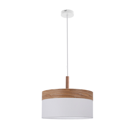 ORTO LAMPA WISZĄCA BIAŁY+DREWNIANY 1X60W E27 ABAŻUR BRĄZOWY+BIAŁY Candellux 31-27795