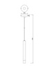 Lampa wisząca cienka czarna tuba zakończona delikatnym akrylowym klosikiem VELIC 1xG9 Zuma Line P241125801BL