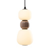Lampa wisząca pionowa z dwoma opalowymi kulami i brązowym kloszem centralnym LED 3000K 13W Maxlight P0628