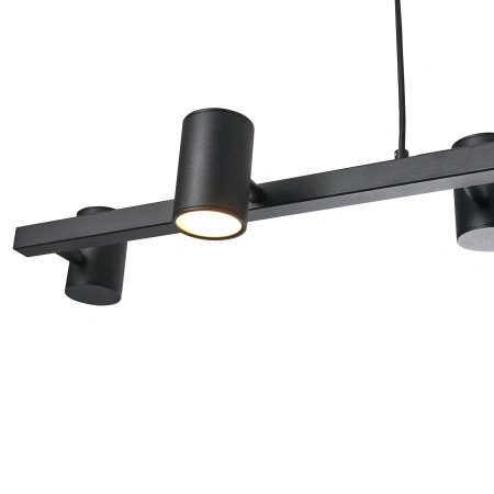 Lampa wisząca 6 czarnych tub na poziomej belce Noe Long 6xGU10 PL0111-BK Yaskr