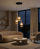 Lampa wisząca trzypunktowa ze złotymi elementami HIRO Kaja Lighting K-5887