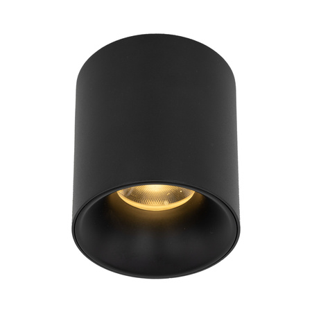 Czarna tuba sufitowa natynkowa o średnicy 7,3cm LED 3000K BLAZE BLACK 12W Tk Lighting 18141
