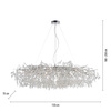 Ekskluzywna duża lampa wisząca 150x70cm chromowana z kryształkami do salonu RICICLE Paul Neuhaus 2037-17