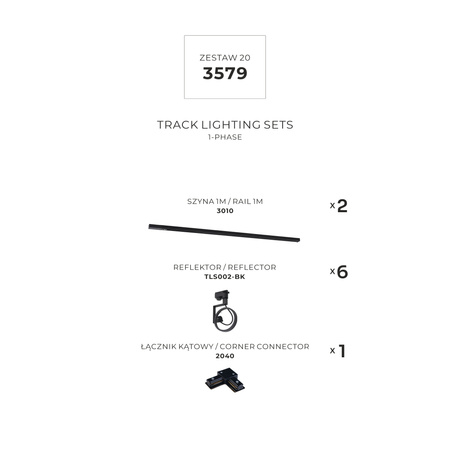 ZESTAW SZYNOPRZEWÓD jednoobwodowy GU10/ES111 Zuma Line 3579