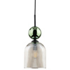 Lampa wisząca pojedyńcza z karbowanym koniakowym kloszem i zieloną kulą SOPHIA GREEN COGNAC 1xE14 Tk Lighting 11146