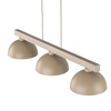 Lampa wisząca z trzema metalowymi kloszami na drewnianym stelarzu  OSLO SABIA 3xE27 Tk Lighting 11012