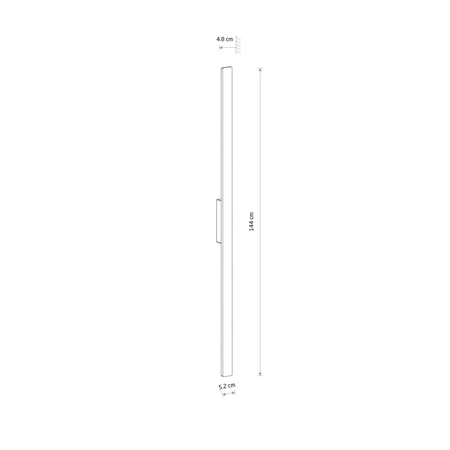 Pionowy kinkiet ścienny zewnętrzny elewacyjny w kolorze terakota 144cm 3000K IP54 DEMI LED L Nowodvorski 11561