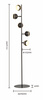 Lampa podłogowa piątka Biarritz czarny chrom Aviano Lighting 3047-505