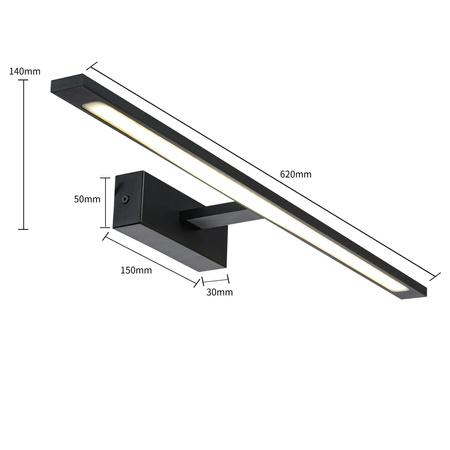 Kinkiet Isla czarny 62cm IP44 LED CCT Light Prestige GS-LWB-20W BK CCT