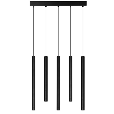 Lampa wisząca pięć czarnych tub nad stół VERNO 5 3000K BK AZZARDO AZ6314